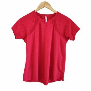 Athleta Chi Dot Mesh Train Tee Red XS